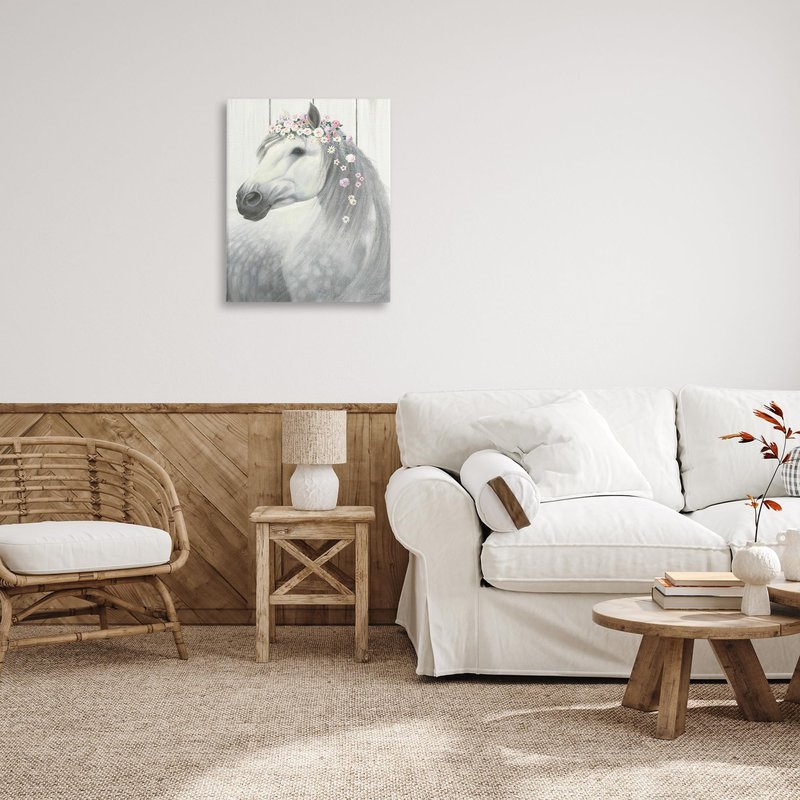 Stupell Industries Spirit Stallion Horse with Flower Crown Oversized Stretched Canvas Wall Art, Proudly Made in USA