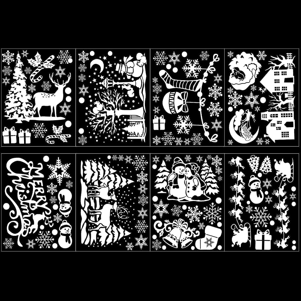 SULOLI Christmas Window Clings - 141 Static Snowflake Stickers for Festive Decor | 8 Sheets
