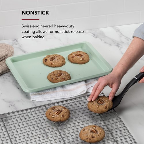 KitchenAid 9x13in Nonstick Aluminized Steel Baking Sheet, Pistachio