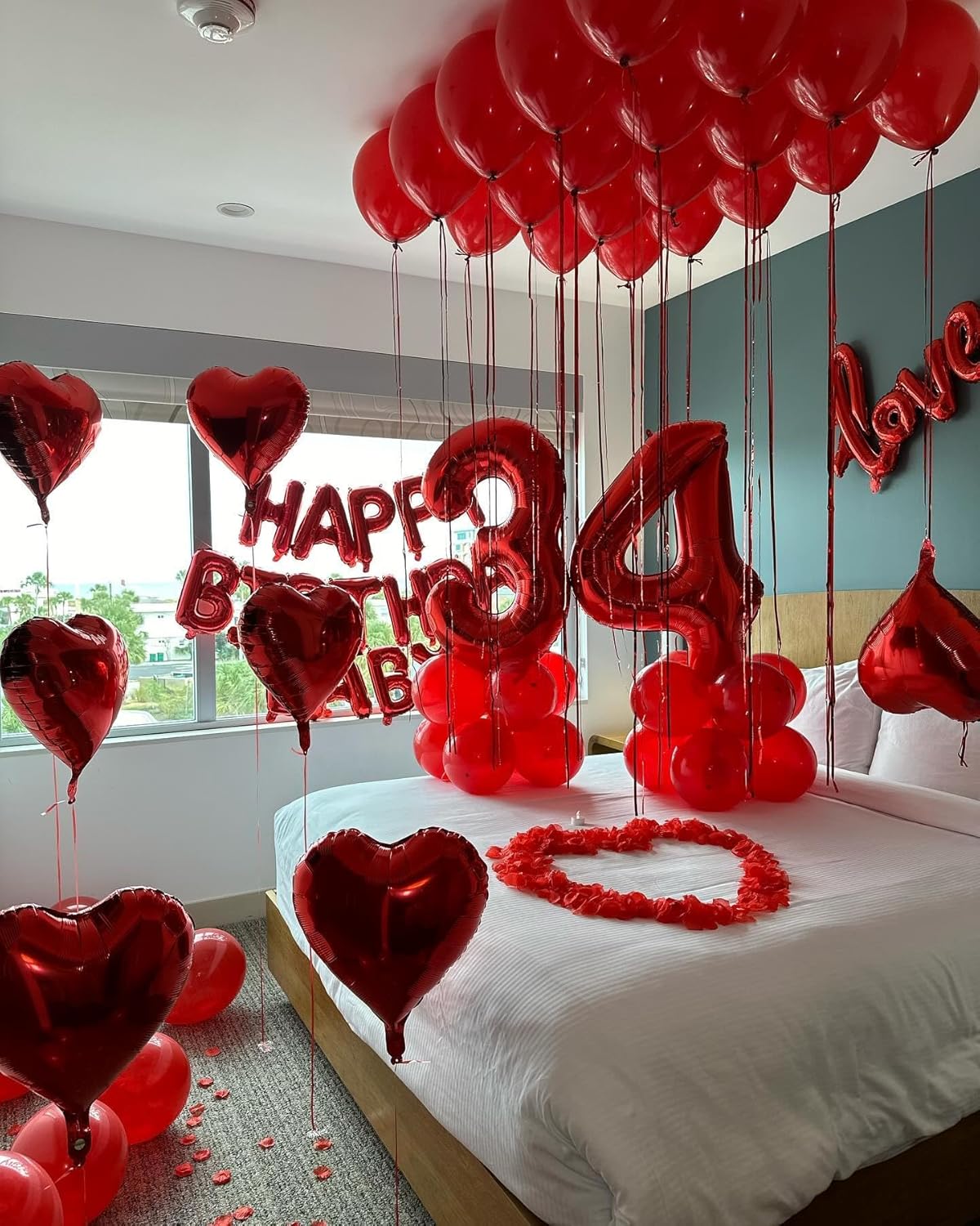 Number 4 Balloon - 40 Inch Red Foil Balloon for 4th Birthday Party Decorations