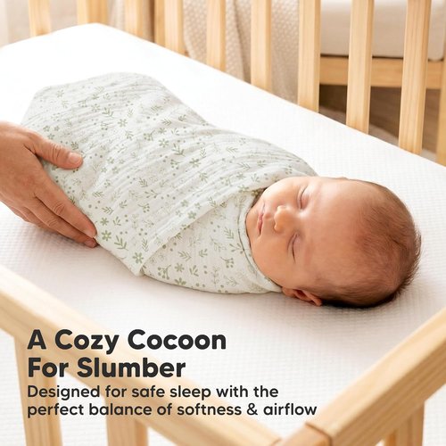 Flora Vale 3-Pack Muslin Swaddle Blankets - Soft, Breathable 47x47 Cotton Baby Blankets for Newborns