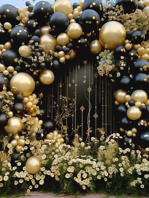 BAUANOOY Black Latex Balloons - 12 Inch, 100pcs with Ribbon for Graduation & Birthday Party Decor