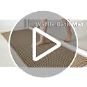 TYUU Waffle Bath Mat 30"x20" Khaki Non-Slip Absorbent Boho Rug