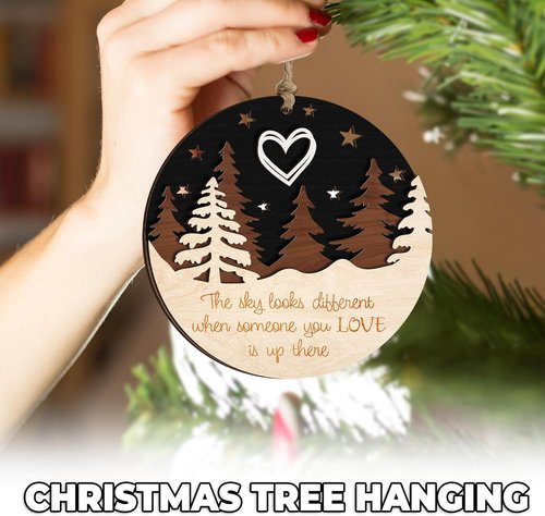 Memorial Christmas Ornament 2025 - Angel Wings Sympathy Gift for Loss of Loved One | Bereavement Keepsake