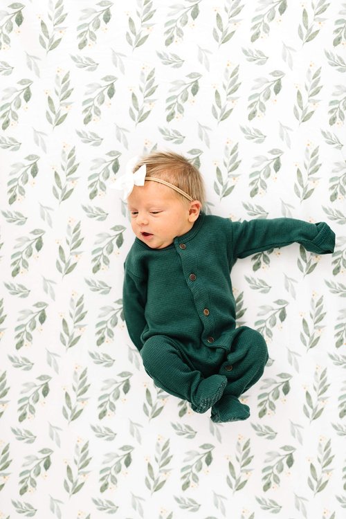 Copper Pearl Premium Knit Baby Crib Sheets for Boys and Girls Breathable and Soft, Fitted Crib Sheets for Standard Baby Mattresses, Fern
