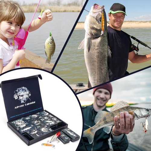 Fishing Advent Calendar 2026 - 24 Days of Unique Fishing Gifts for Men & Teens | Tackle & Lures Set