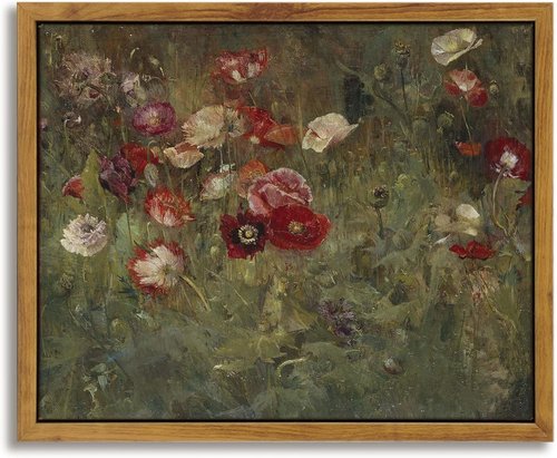 InSimSea Framed Wall Art - Floral Scenic Oil Painting Canvas Print | Rustic Decor for Bedroom, Bathroom & Office - 8x10in/20x25cm