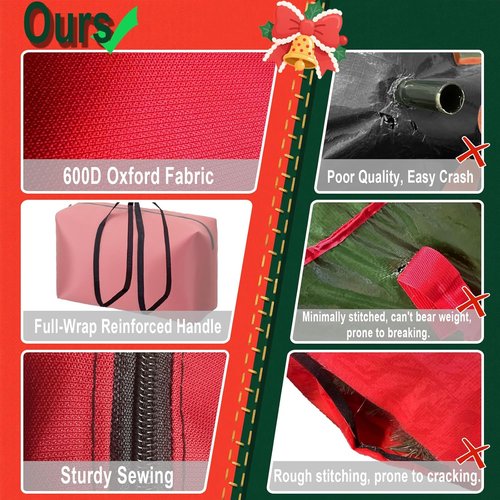 Heavy Duty Christmas Tree Storage Bag by [Brand Name] - Waterproof 600D Oxford | Fits 3FT/4FT/5FT Trees