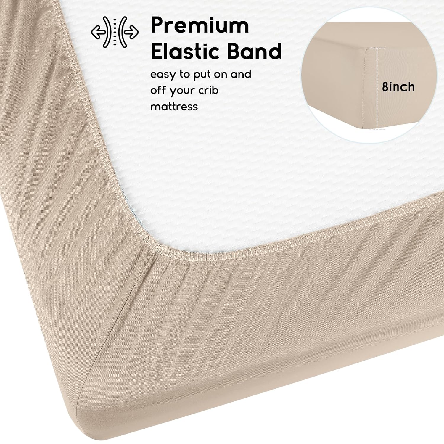 Yoofoss Fitted Baby Crib Sheets - Super Soft Microfiber 2-Pack for Standard Crib & Toddler Mattress | Brown & Leaf 28x52x8in