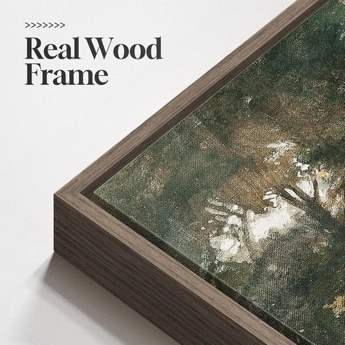 Framed Landscape Wall Art - Vintage Farmhouse Canvas Artwork for Living Room | 24x36 Rustic French Country Prints