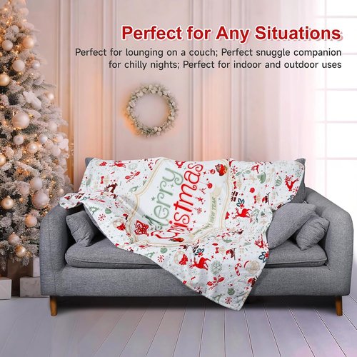 VETEBLE Super Soft Christmas Blankets and Throws Clearance, Lightweight, Cozy & Warm Throw Blanket for Couch, Sofa, Bed, Chair, 60 x 50 inches