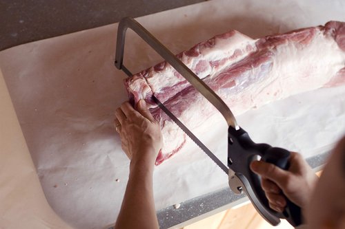 Weston Butcher Meat and Bone Saw with 16 Inch Stainless Steel Serrated Blade with Quick Release Handle (47-1601)