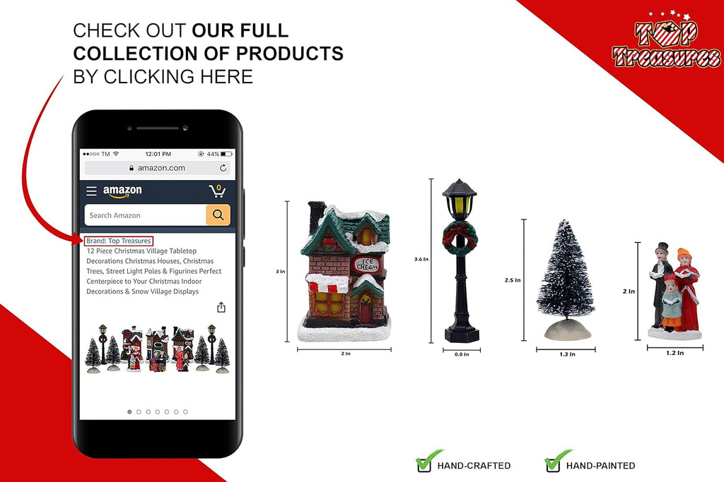 Skiennix Resin Christmas Village Set - Charming Figurines & Houses for Festive Indoor Decor
