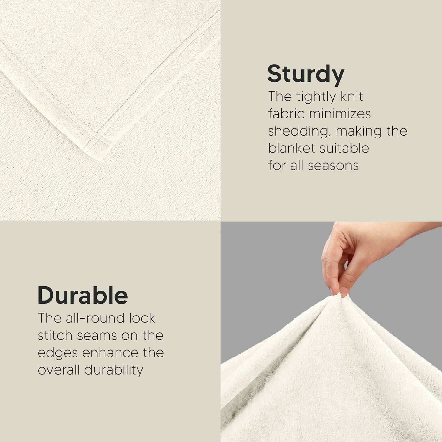Utopia Bedding Fleece Blanket - Ultra Soft & Lightweight Twin Size Ivory (60x80 Inches) | Cozy All-Season Home Decor Gift