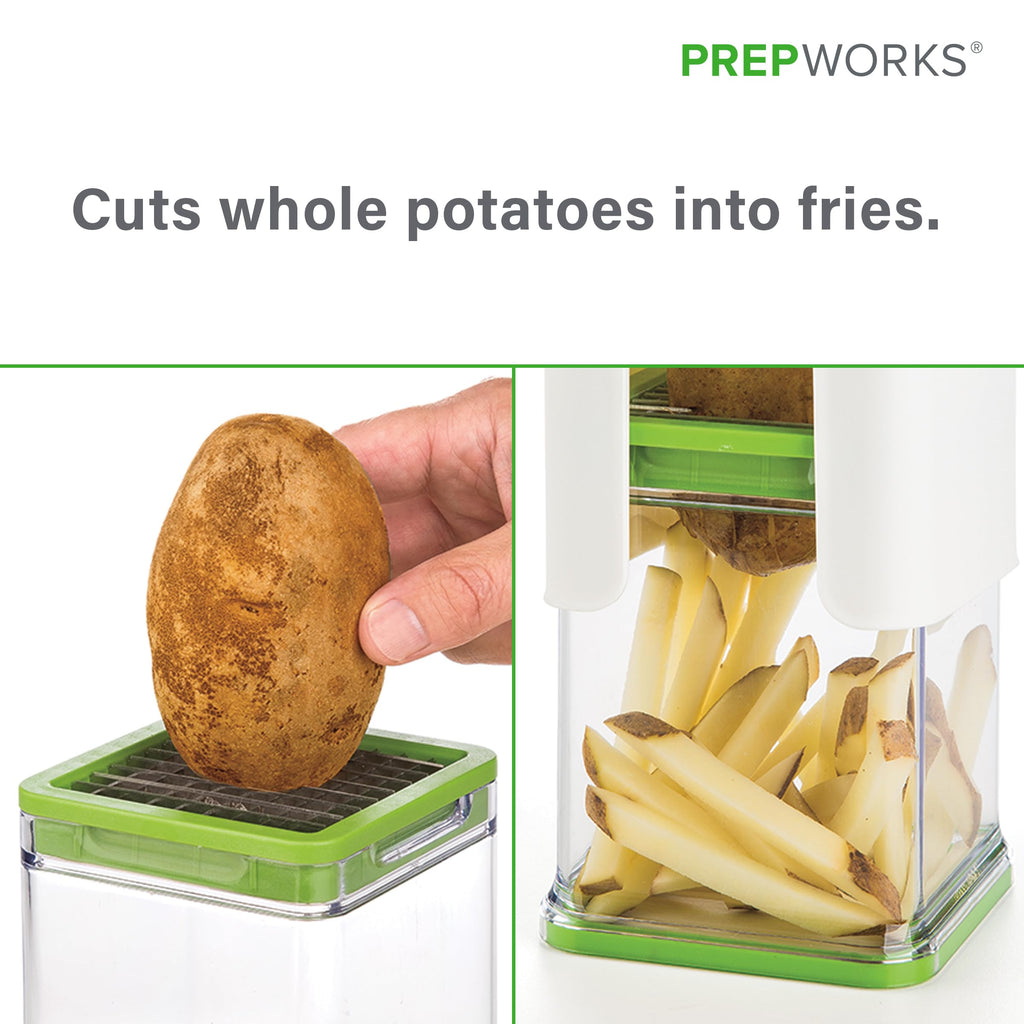PrepWorks Tower Fry Cutter – Heavy-Duty Potato Cutter for Perfect Fries, Easy-to-Use, Stainless Steel Blades, BPA-Free