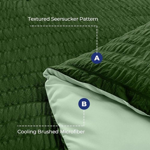 HYMOKEGE Twin XL Comforter Set - All-Season Luxury Bedding in Dark Green & Sage Green | 5 Pieces