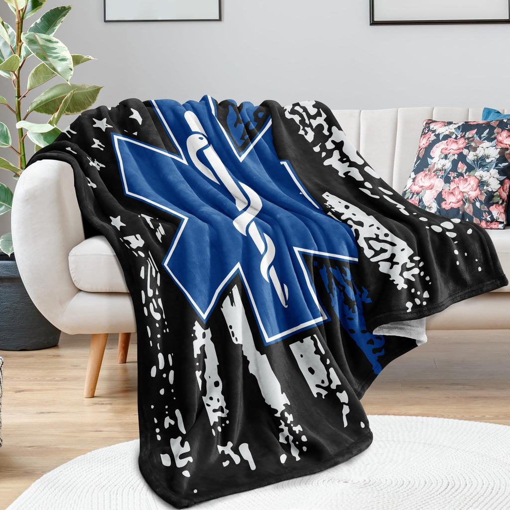 Joyloce Emergency Medical Technician Gift Blanket 60"X50", EMT/EMS Appreciation Gifts for Men Or Women, EMS Week Present Blanket, First Responder Thank You Gift Throws