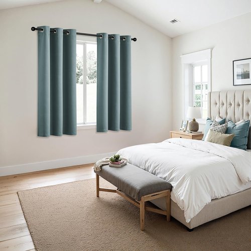 MIULEE Dusty Blue Blackout Curtains - Thermal Insulated Room Darkening Drapes | 40 x 54 Inches, 2 Panels