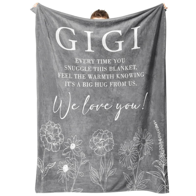 GiltGlimmer Mothers Day Gigi Gifts for Grandma, Gifts for Gigi Blanket, Grandma Birthday Gift from Grandkids, to My Gigi Throw Blanket 50" x 60"