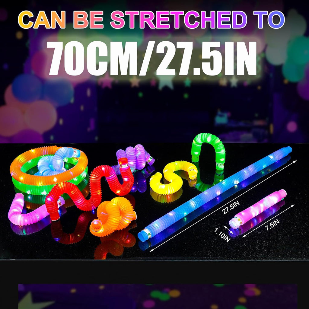 UrChoice Glow Sticks - 16PCS LED Pop Tubes Party Favors | Colorful Glow Necklaces & Bracelets for Imaginative Play