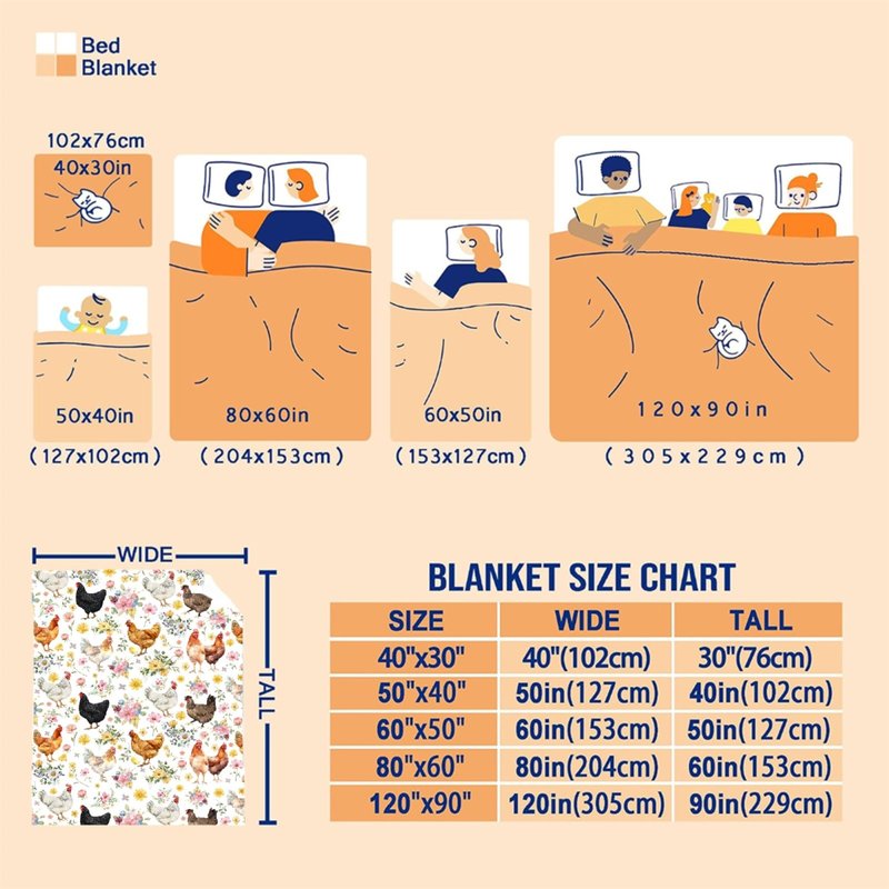 Shishiimo Chicken Flowers Blanket-Chicken Gift for Kids Men Women-Soft Flannel Lightweight Blanket for Sofa Bed Birthday Festival Camping Outdoors 40"x50" for Kids Children