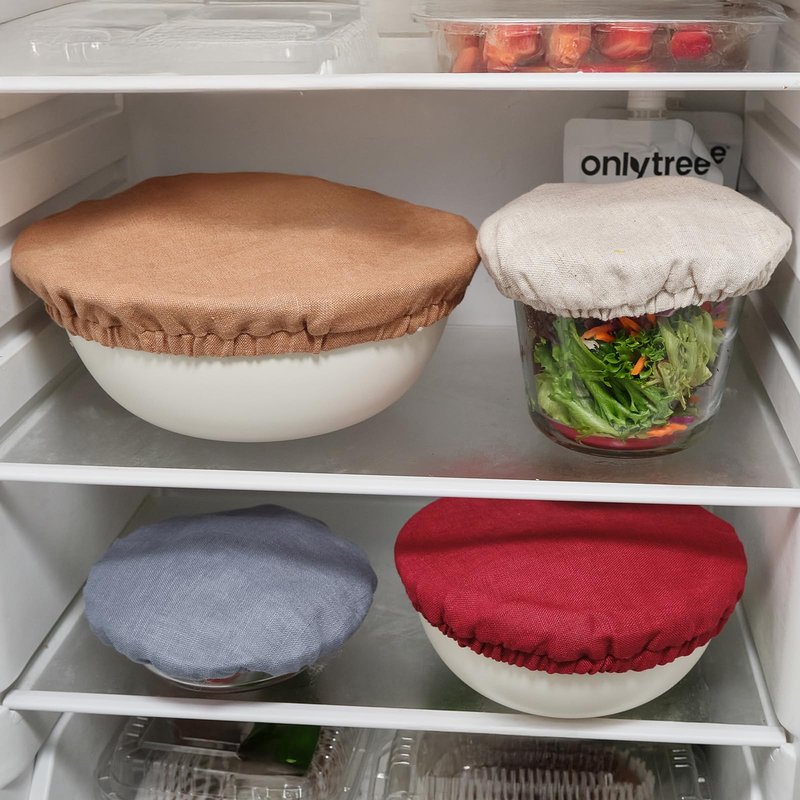 INYOWAKI 100% Pure Linen Bowl Covers For Bread Proofing, 4 Pcs Elastic Reusable Solid Color Cloth Fabric Bowl Covers,XL Organic Washable Large Stretch Sourdough Lids 6 * 8 * 10 * 12 Inches, Linen