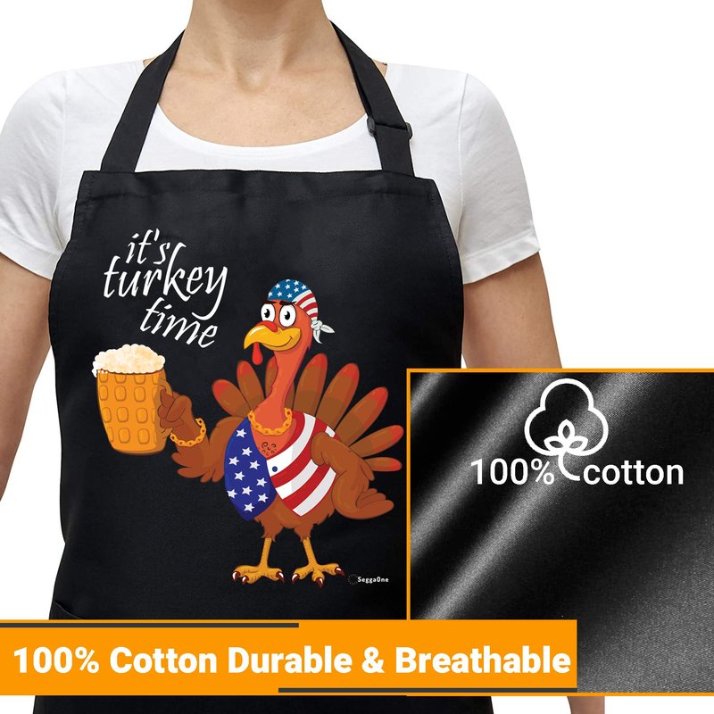 Funny Aprons for Men Women | One Size Fits All | Adjustable Strap | Premium Quality Chef Kitchen Grilling Apron with 3 Utility Pockets | Ideal BBQ Accessories | Unisex |