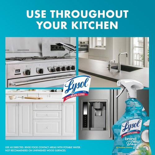 Lysol All-Purpose Cleaner Spray - Multi-Purpose Disinfectant for Kitchen & Bathroom - Coconut & Sea Minerals, 32 Fl Oz