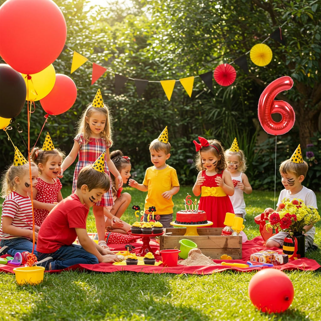 TONIFUL 16-Inch Red Mylar Foil Number Balloons | 10-Pack for Birthdays, Anniversaries, and Celebrations