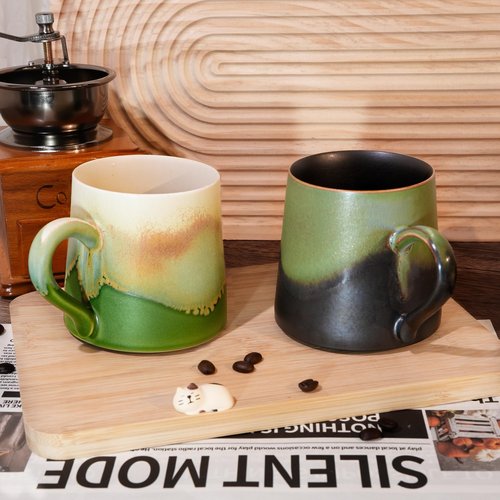 JDCervita Ceramic Coffee Mug Set of 2, Coffee Mugs with Lid,11.2 OZ Coffee Cup Ceramic Engagement Gifts for for Mother's Day Couples Newly Engaged Wedding Gifts Married Couples Anniversary