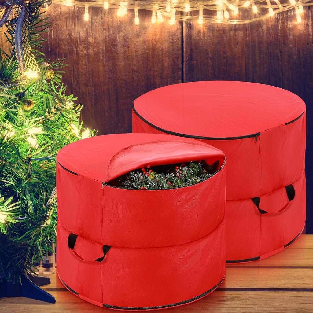 Regine Switzerland 26" Extra Large Double-Sided Christmas Wreath Storage Bag - Waterproof & Heavy Duty (2 Pcs)