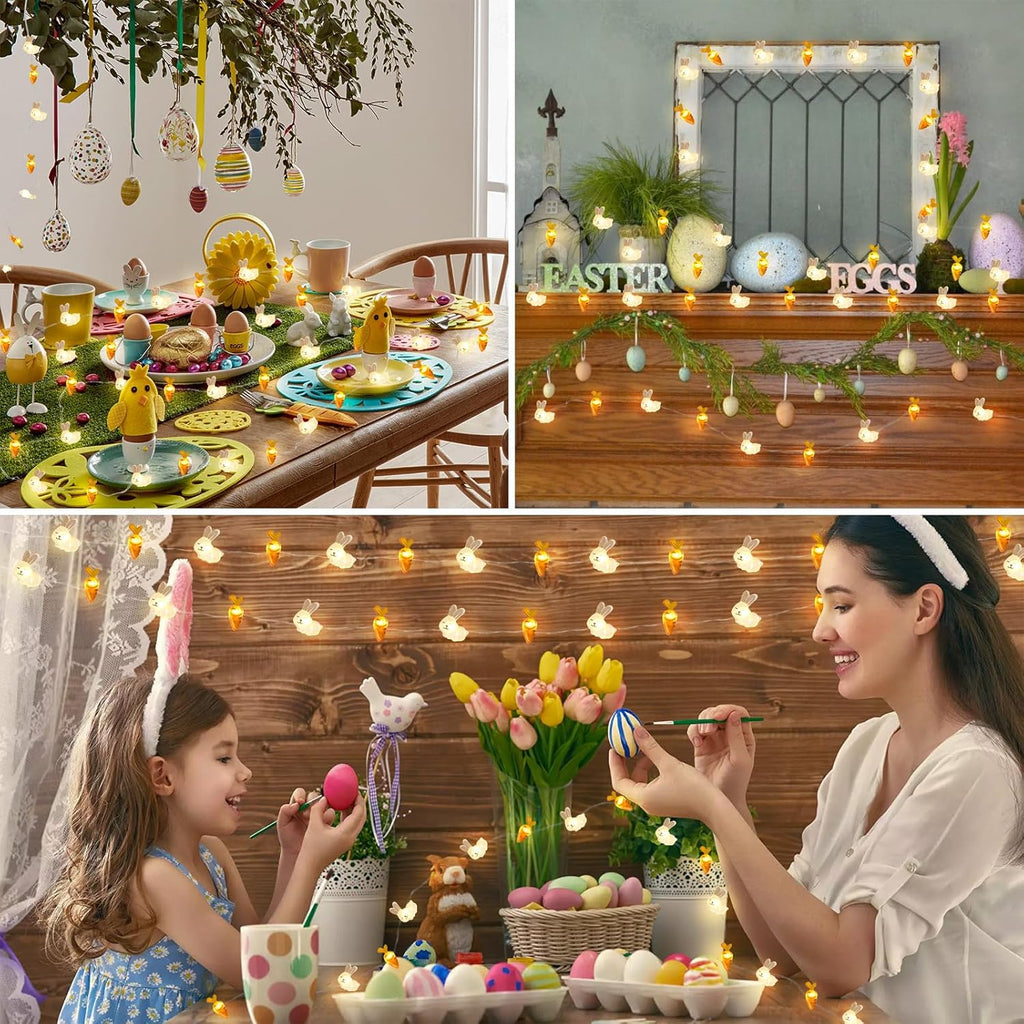 Suddus Easter String Lights - Battery Operated 12.8ft with 40 LED Bulbs for Indoor & Outdoor Decor