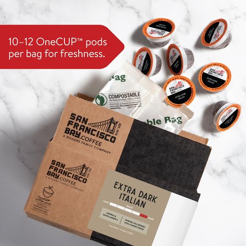 San Francisco Bay Compostable Coffee Pods - Extra Dark Italian (80 Ct) K Cup Compatible including Keurig 2.0, Dark Roast