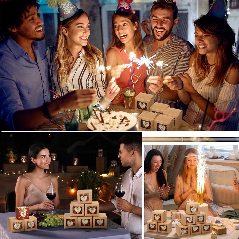 Jingmore 50 Sets Wedding Candles Favors Bridal Shower Thank You Gifts for Guest Rustic Wood Candle Holders Bulk Tealight Holder Baptism Favors Recuerdos para Boda(Dark Brown)