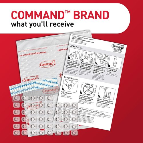 Command Clear Mini Light Clips - Damage-Free String Light Hangers | 45 Clips & 54 Strips for Home Decor