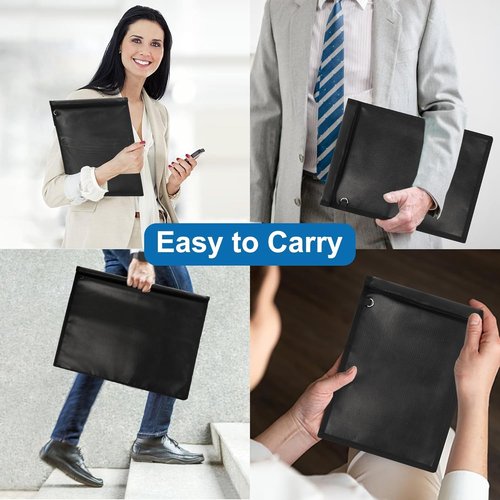 Faraday Bag 4 Pack - Waterproof & Fireproof Signal Blocking Pouches for Laptop, Tablet, Phone & Car Key