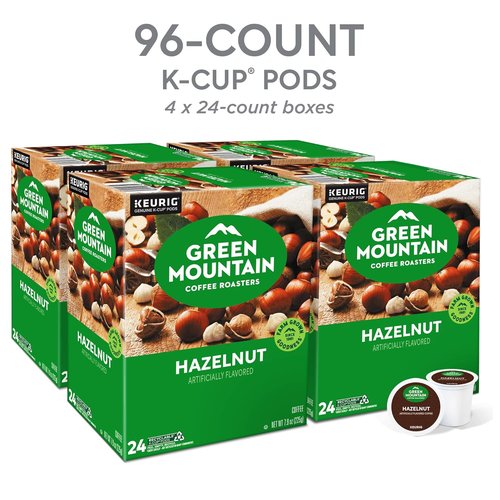 Green Mountain Coffee Roasters Hazelnut Coffee - Light Roast K-Cup Pods, 96 Count