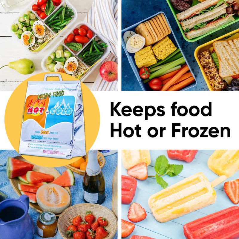 Superio Hot and Cold Insulated Bags for Food Delivery, Grocery Shopping Bags, Food Storage for Hot and Frozen Food for Travel, Disposable Cooler Bag, Reinforced Thermal Lunch Bag (6, 16"x19.25")
