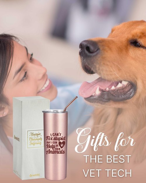 Vet Tech Gifts for Wowen, Gifts for Veterinary Technologists on Vet Tech Week, Birthday and Christmas, 20oz Insulated Stainless Steel Tumbler - Help Their Animals