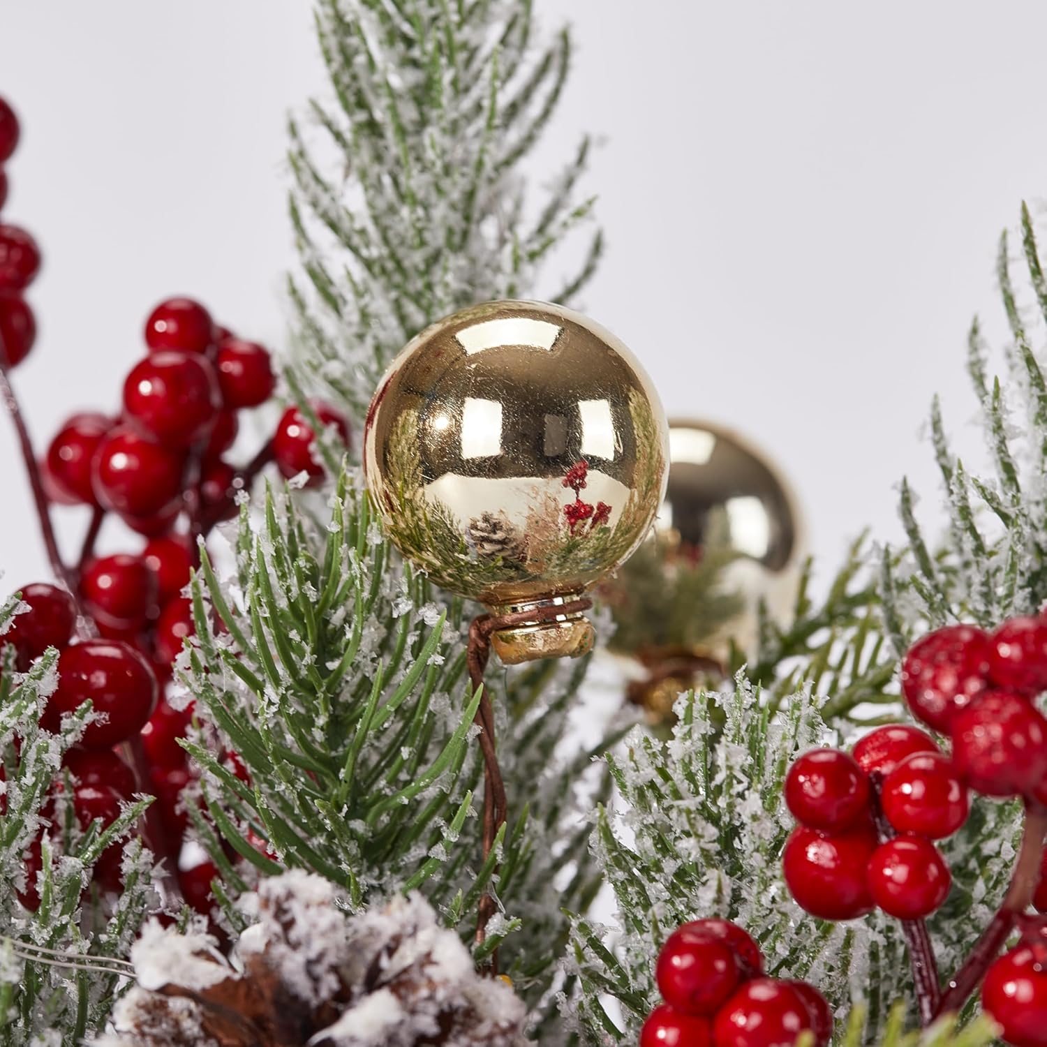 Skiennix Mini Christmas Tree - Festive Tabletop Decoration with Lights & Ornaments | Perfect for Holiday Parties