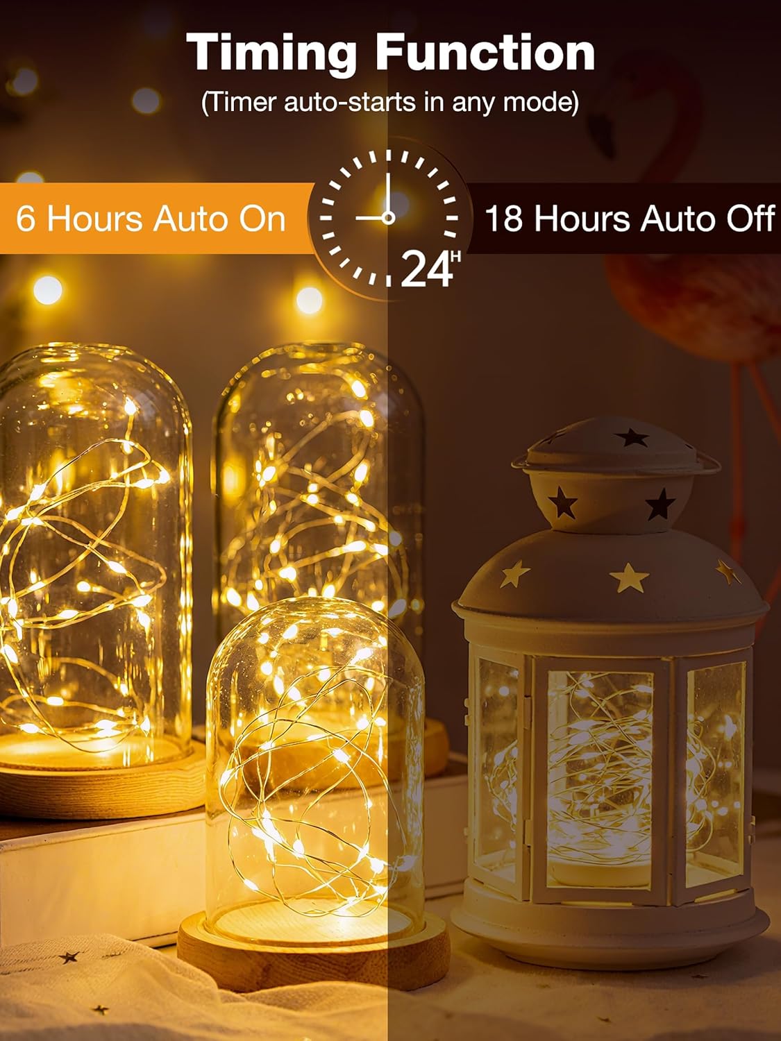 Skiennix 50-Pack Fairy Lights - 7ft Battery Operated Twinkle Lights with Timer | Warm White Decor for Christmas Trees, Parties & DIY Projects