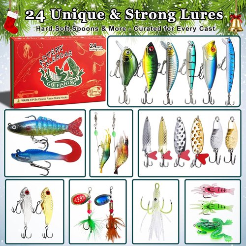 Fishing Advent Calendar 2025 - Ultimate Christmas Gift for Men & Teens | 24 Days of Tackle & Lures