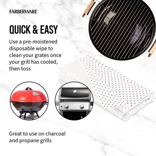 Hoan 5275950 Barbecue 20 Pack Disposable Grill Wipes, White
