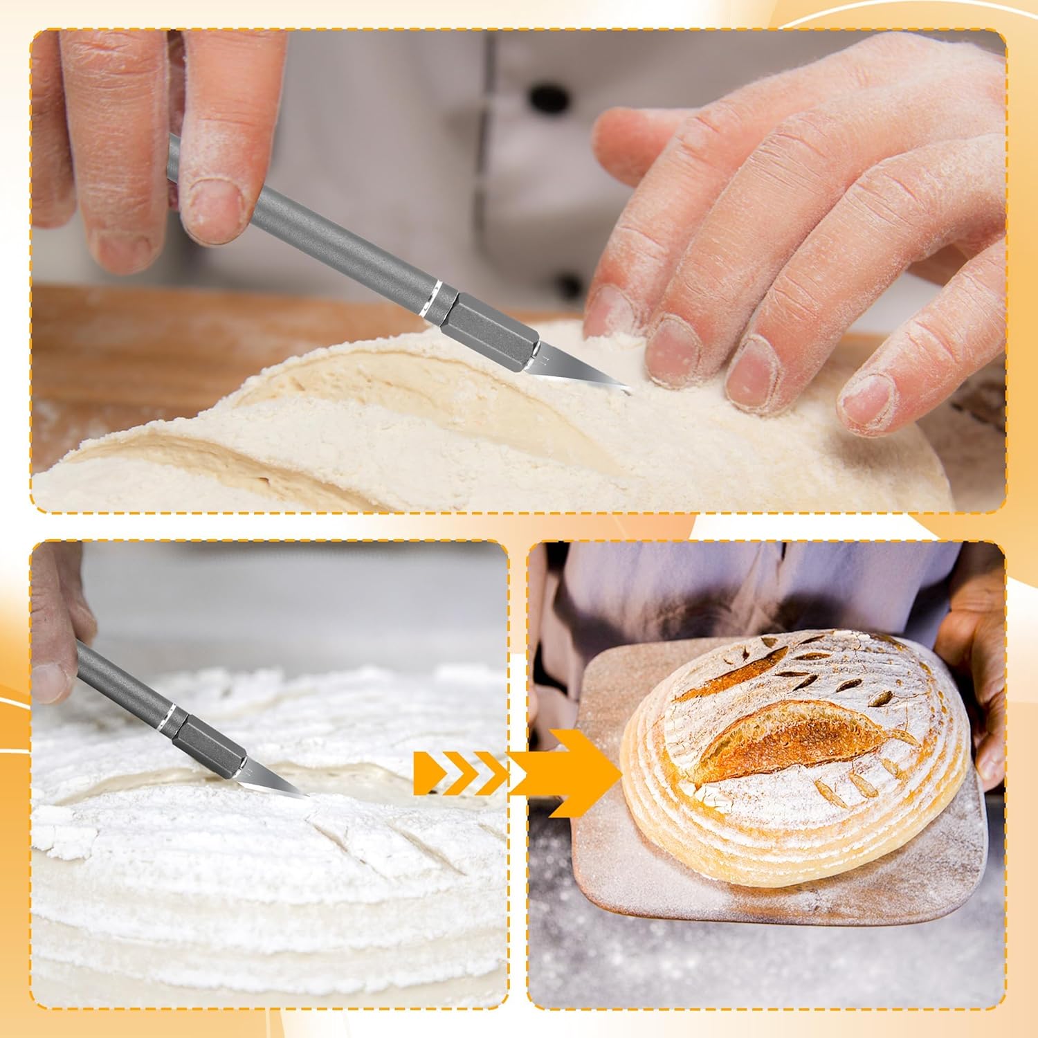 Skiennix Upgraded Bread Lame - Professional Sourdough Scoring Tool with 10 Blades & Ergonomic Handle
