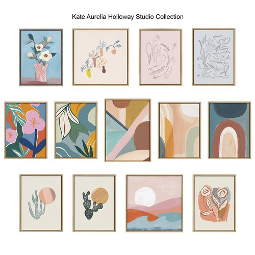 Kate and Laurel Sylvie April Morning Framed Canvas Wall Art by Kate Aurelia Holloway, 23x33 Natural