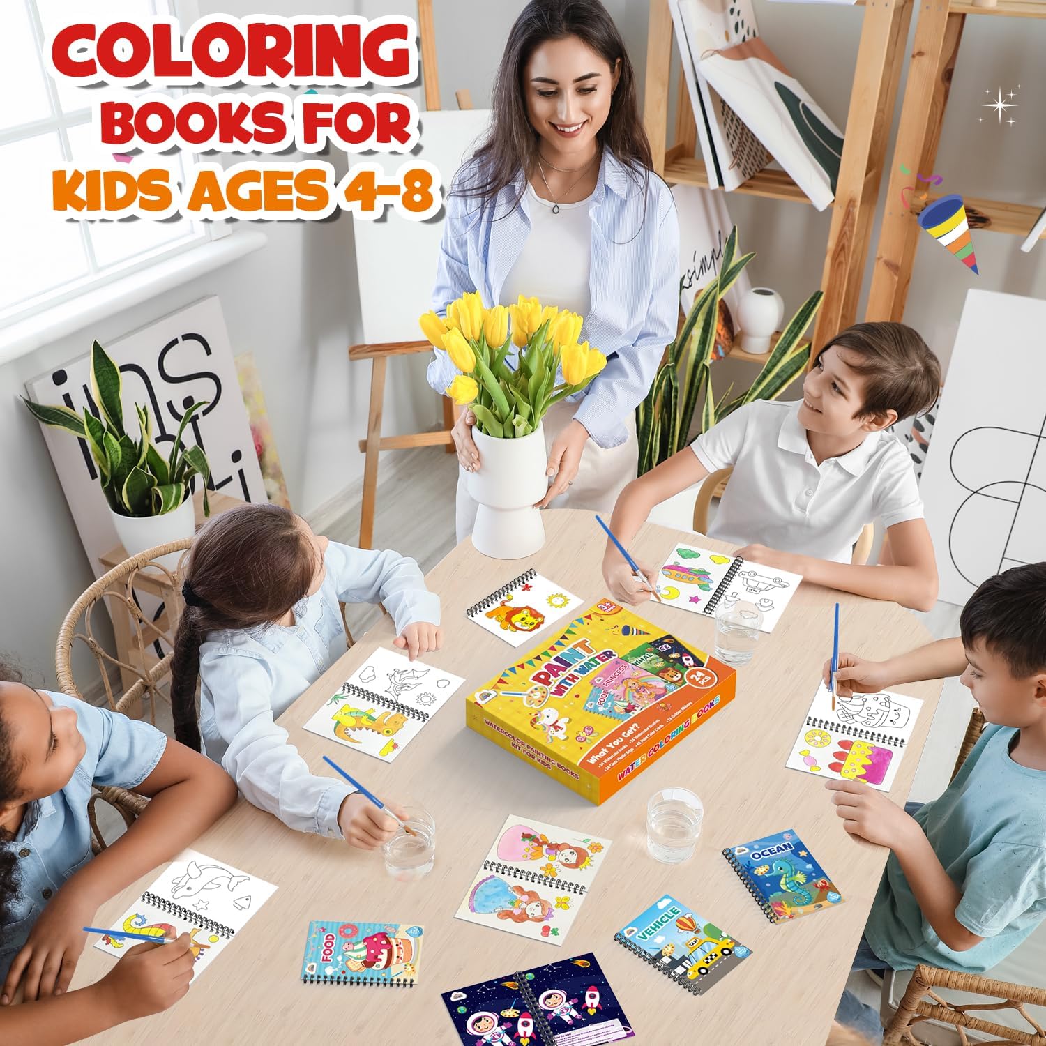 ZMLM 24 Mini Water Coloring Books - Perfect Easter Basket Stuffers for Kids Ages 4-8 | Fun Party Favors