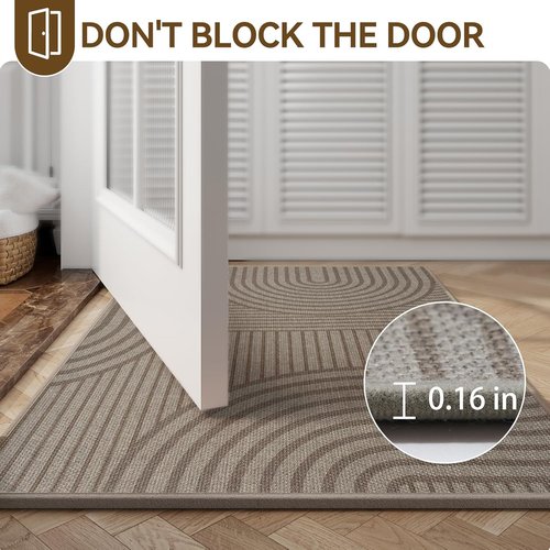 Front Door Mat - Absorbent Non-Slip Indoor Doormat | Easy Clean 17''x30'' Brown