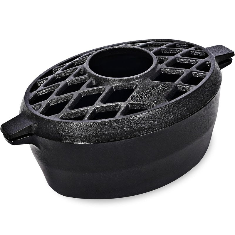 G Good Gain Wood Stove Steamer,Fireplace Humidifier,Cast Iron Humidifier for Stove, Matte Black Finish, Rust Resistant, Lattice Top, 2.5 Quart Capacity,Wood Burning Stove Indoor Decorative