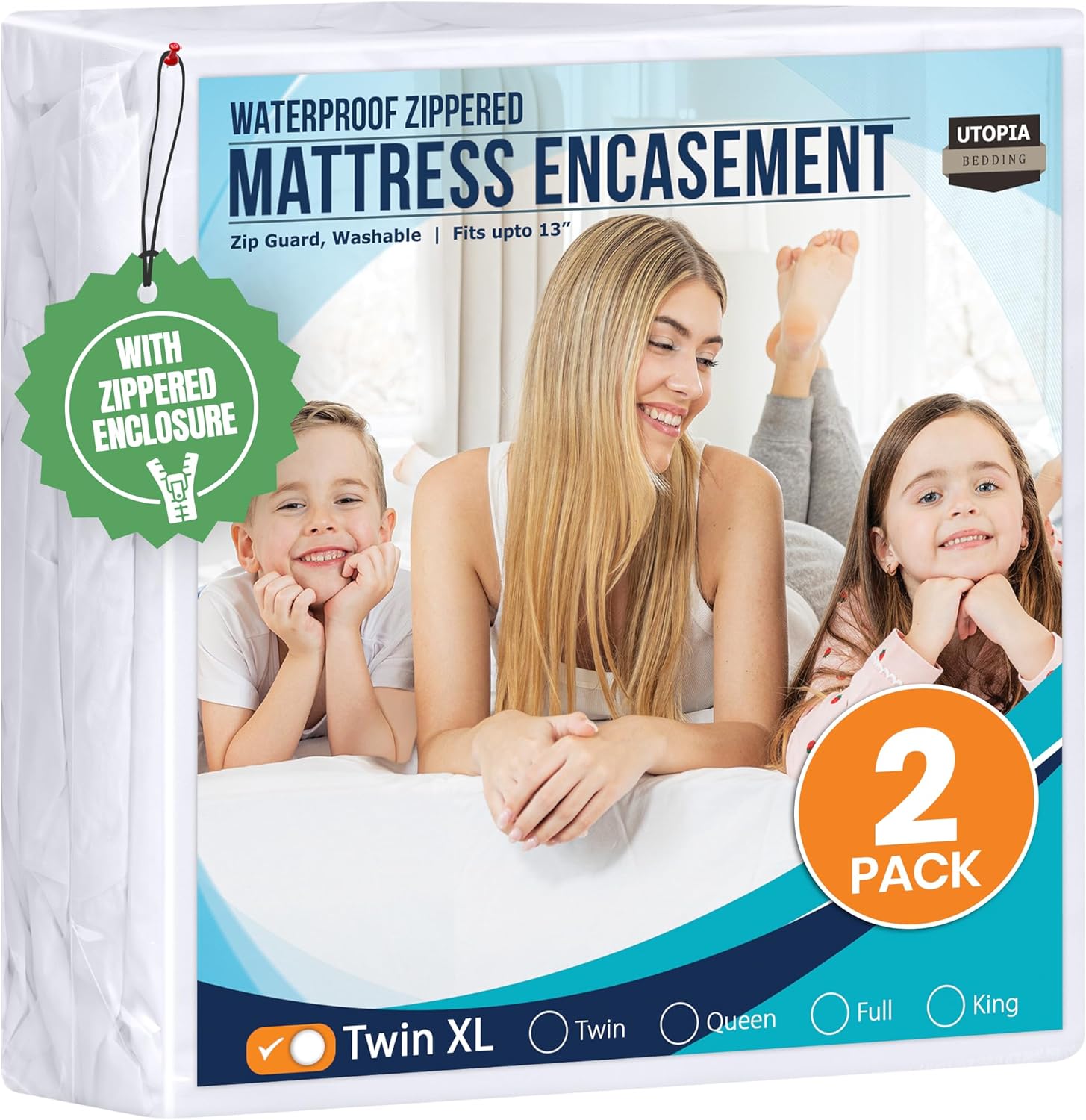 Utopia Bedding Mattress Protector - 100% Waterproof Twin XL Encasement | Pack of 2, Bed Bug & Dust Mite Proof