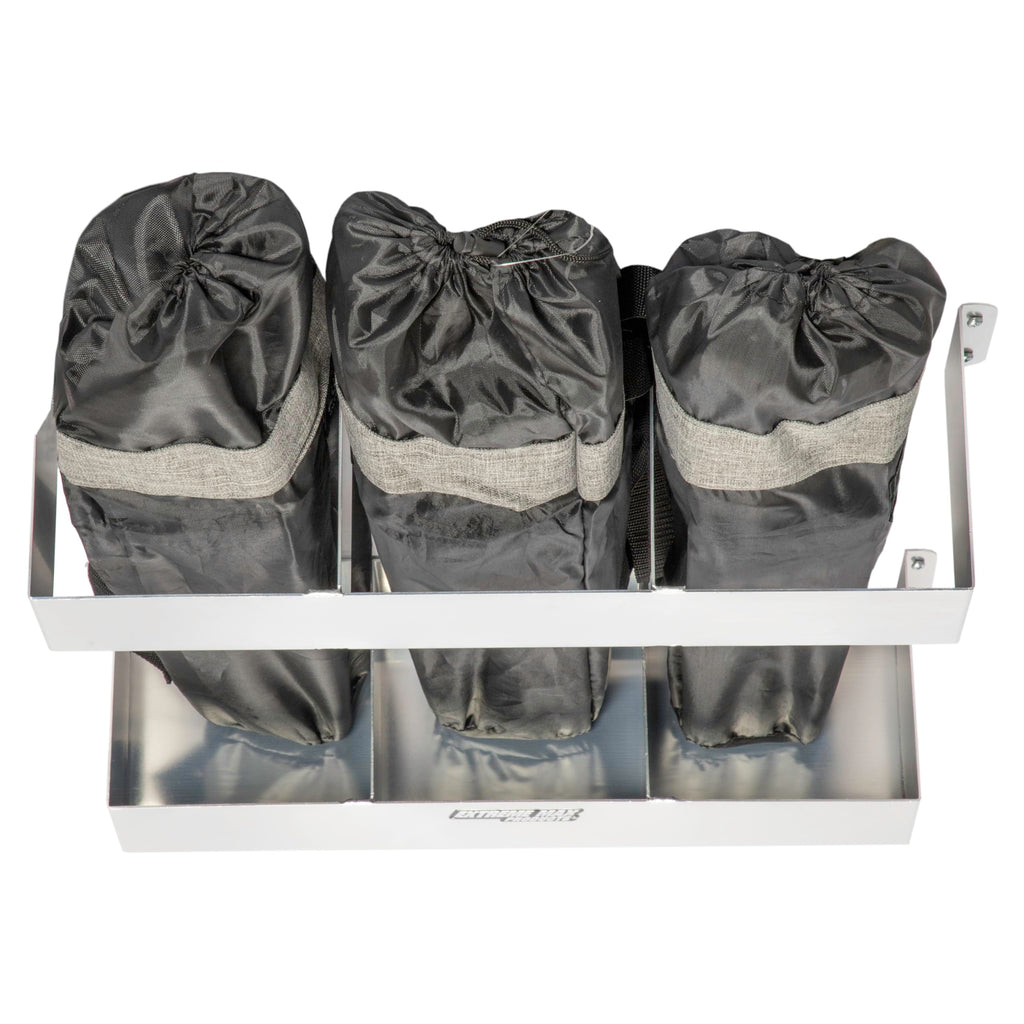 Extreme Max 5001.6302 Collapsible Chair Holder for Enclosed Race Trailer, Shop, Garage, Storage - Silver